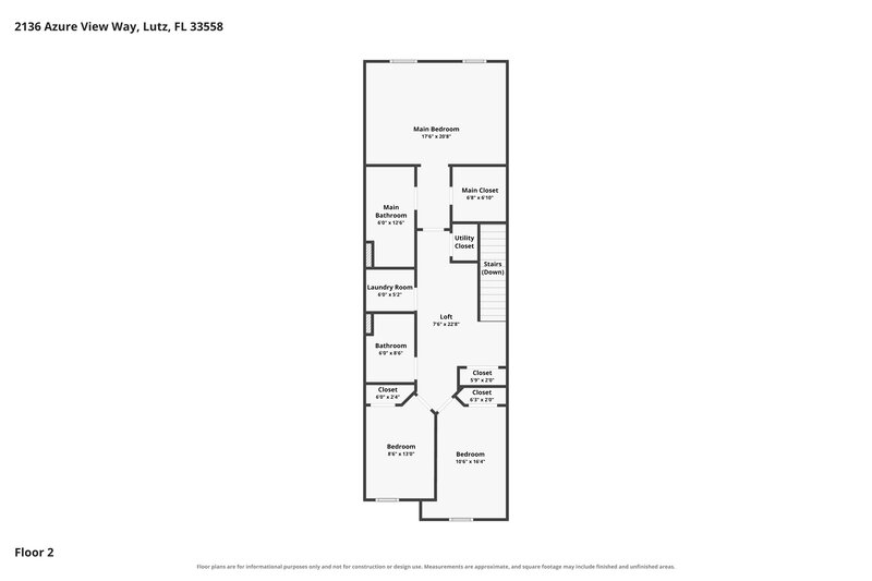 2,055/Mo, 2136 Azure View Way Lutz, FL 33558 Floor Plan View 2