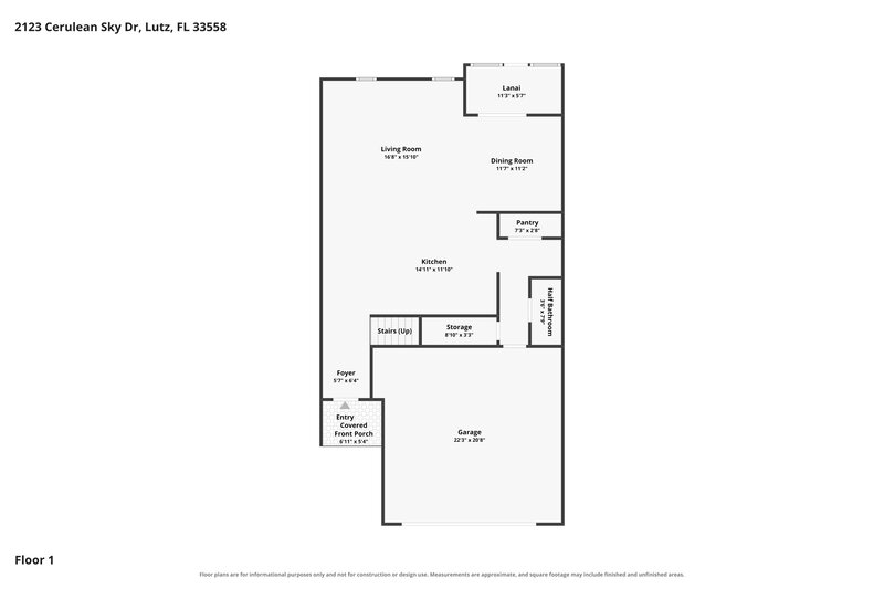 2,550/Mo, 2123 Cerulean Sky Dr Lutz, FL 33558 Floor Plan View