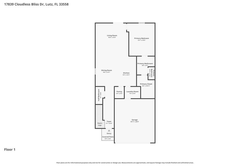 2,675/Mo, 17839 Cloudless Bliss Dr Lutz, FL 33558 Floor Plan View
