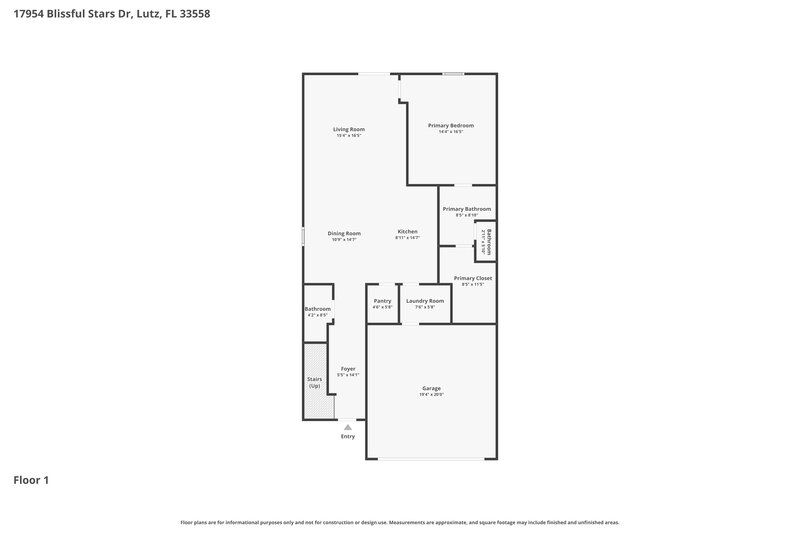 2,560/Mo, 17954 Blissful Stars Dr Lutz, FL 33558 Floorplan View