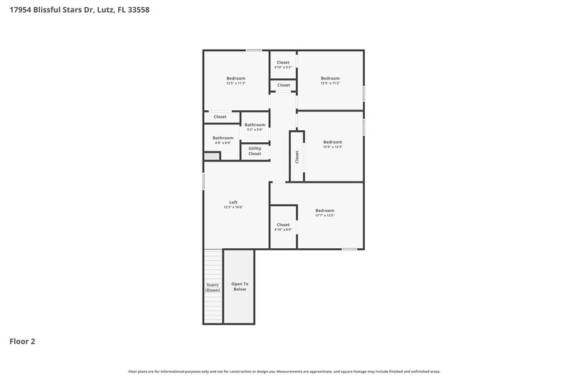 2,560/Mo, 17954 Blissful Stars Dr Lutz, FL 33558 Floorplan View 2