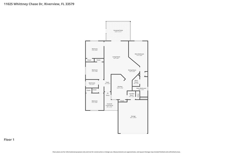 2,235/Mo, 11025 Whittney Chase Dr Riverview, FL 33579 Floor Plan View