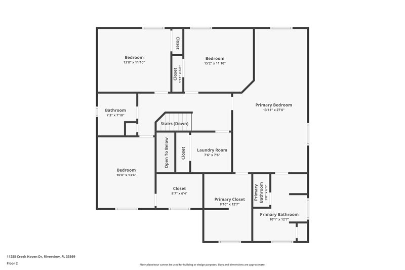 2,455/Mo, 11255 Creek Haven Dr Riverview, FL 33569 Floor Plan View 2
