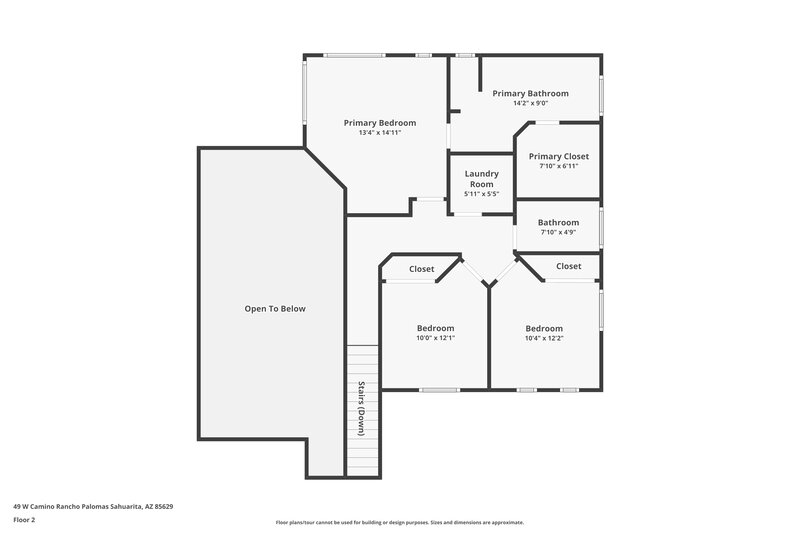1,775/Mo, 49 W Camino Rancho Palomas Sahuarita, AZ 85629 Floor Plan View 2