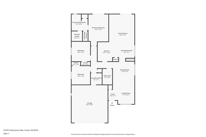 1,595/Mo, 10179 E Paseo Juan Tabo Tucson, AZ 85747 Floor Plan View