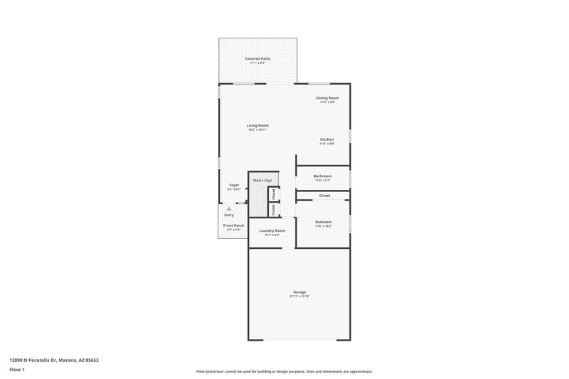 2,115/Mo, 12890 N Pocatella Dr Marana, AZ 85653 Floor Plan View