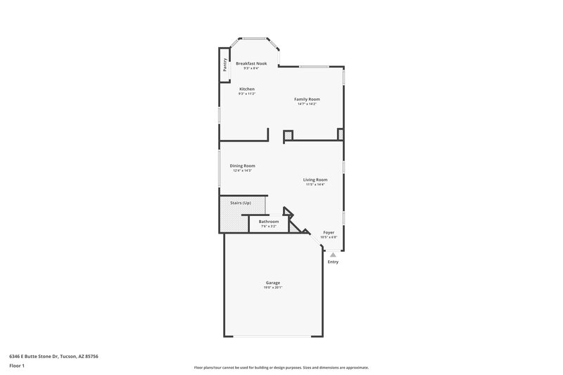 2,065/Mo, 6346 E Butte Stone Dr Tucson, AZ 85756 Floor Plan View