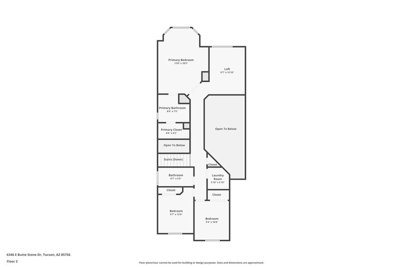 2,065/Mo, 6346 E Butte Stone Dr Tucson, AZ 85756 Floor Plan View 2