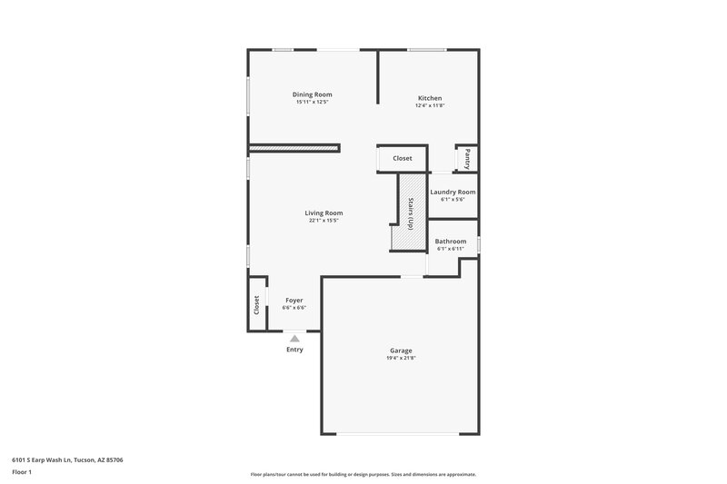 1,775/Mo, 6101 S Earp Wash Ln Tucson, AZ 85706 Floor Plan View