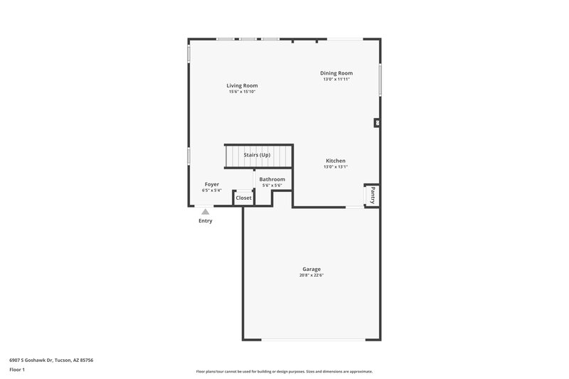 1,730/Mo, 6907 S Goshawk Dr Tucson, AZ 85756 Floor Plan View