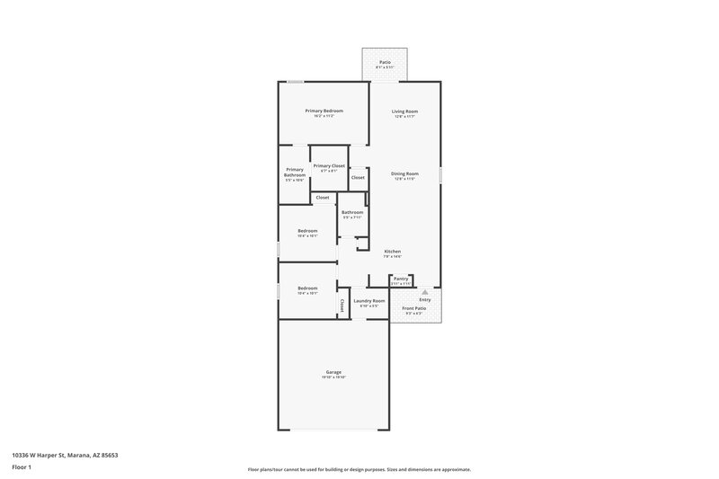 2,065/Mo, 10336 W Harper St Marana, AZ 85653 Floor Plan View