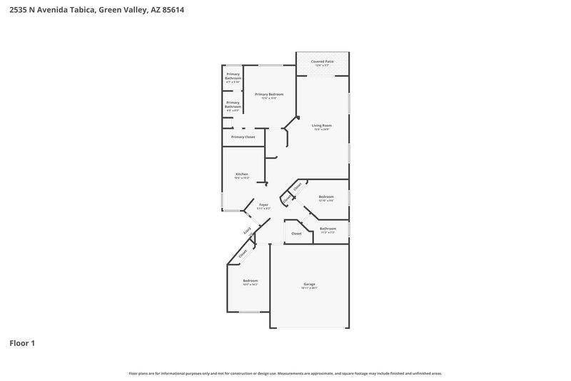 1,725/Mo, 2535 N Avenida Tabica Green Valley, AZ 85614 Floor Plan View