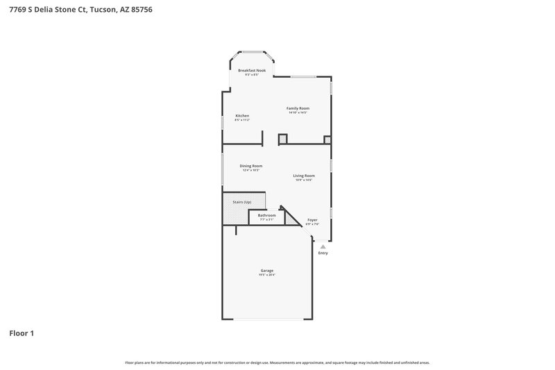 1,935/Mo, 7769 S Delia Stone Ct Tucson, AZ 85756 Floor Plan View