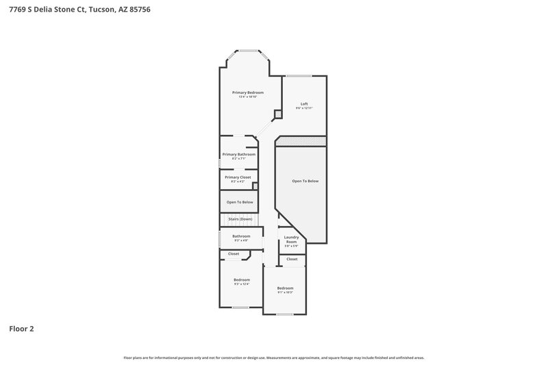 1,935/Mo, 7769 S Delia Stone Ct Tucson, AZ 85756 Floor Plan View 2