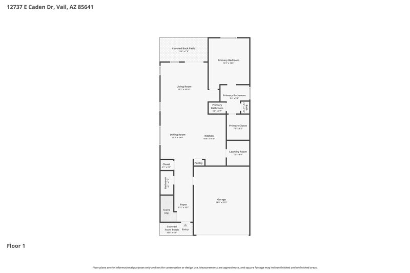 2,190/Mo, 12737 E Caden Dr Vail, AZ 85641 Floorplan View