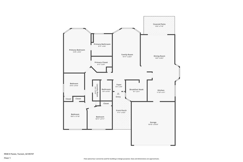 1,885/Mo, 9940 E Paseo San Bruno Tucson, AZ 85747 Floor Plan View