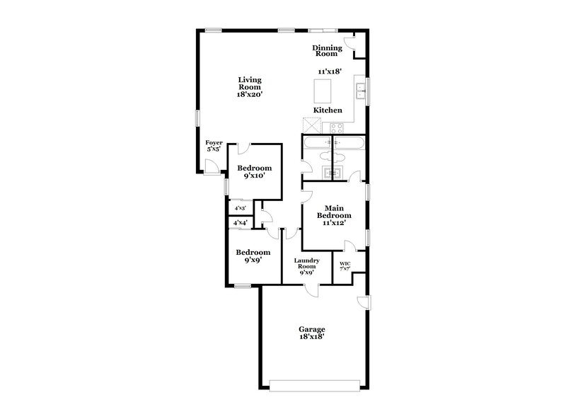 1,905/Mo, 3787 E Bright View St Tucson, AZ 85706 Floor Plan View