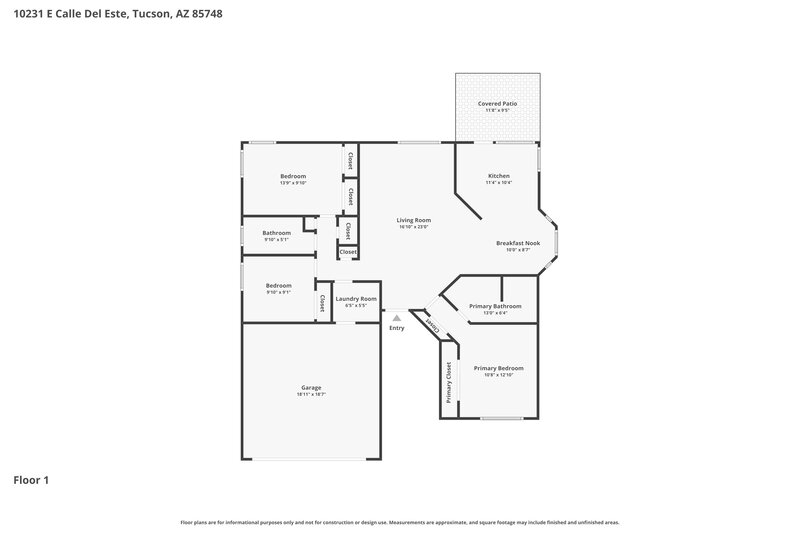 1,855/Mo, 10231 Calle Del Este Tucson, AZ 85748 Floor Plan View