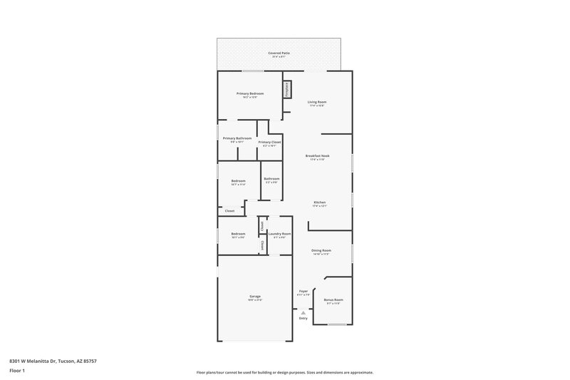 1,690/Mo, 8301 W Melanitta Dr Tucson, AZ 85757 Floor Plan View