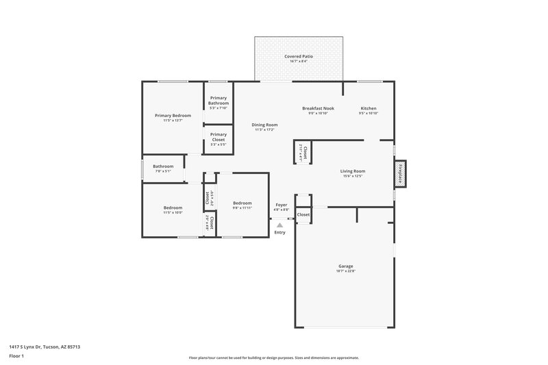 1,835/Mo, 1417 S Lynx Drive Tucson, AZ 85713 Floor Plan View