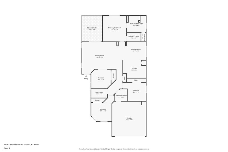 1,755/Mo, 7103 S Providence Dr Tucson, AZ 85757 Floor Plan View