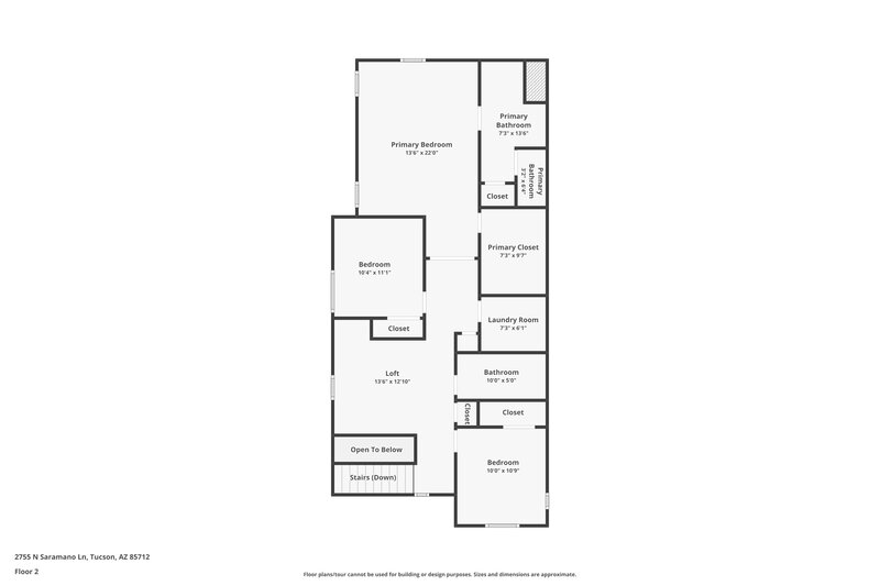 1,895/Mo, 2755 N Saramano Ln Tucson, AZ 85712 Floor Plan View 2
