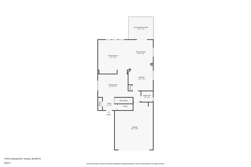 1,735/Mo, 1316 S Flaxseed Dr Tucson, AZ 85713 Floor Plan View