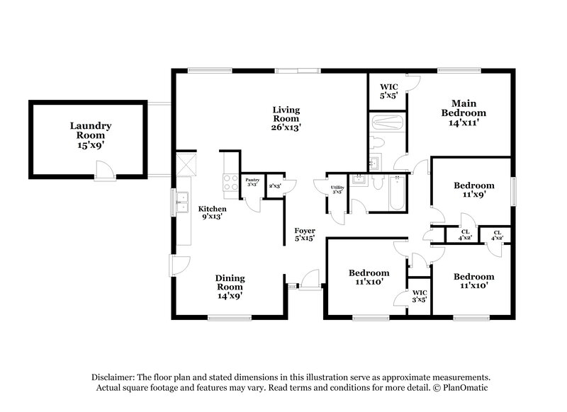 2,015/Mo, 7641 E 27th St Tucson, AZ 85710 Floor Plan View