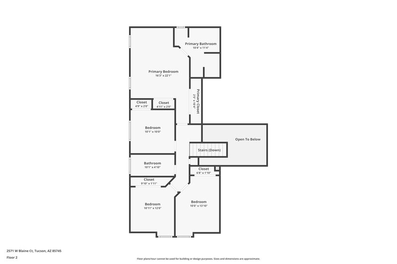 1,995/Mo, 2571 W Blaine Ct Tucson, AZ 85745 Floor Plan View 2
