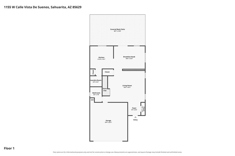 1,730/Mo, 1155 W Calle Vista de Suenos Sahuarita, AZ 85629 Floorplan View