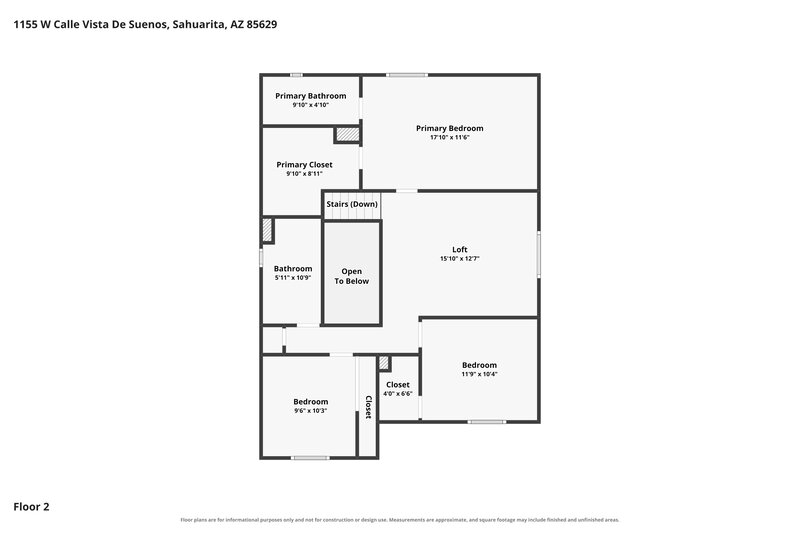 1,730/Mo, 1155 W Calle Vista de Suenos Sahuarita, AZ 85629 Floorplan View 2