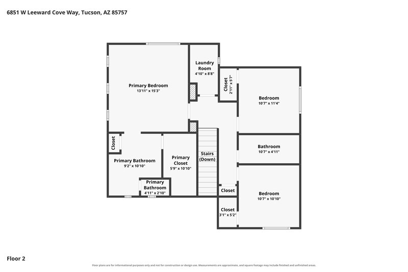 2,255/Mo, 6851 W Leeward Cove Way Tucson, AZ 85757 Floor Plan View 2