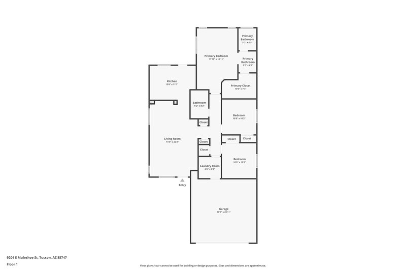 1,805/Mo, 9204 E Muleshoe St Tucson, AZ 85747 Floor Plan View