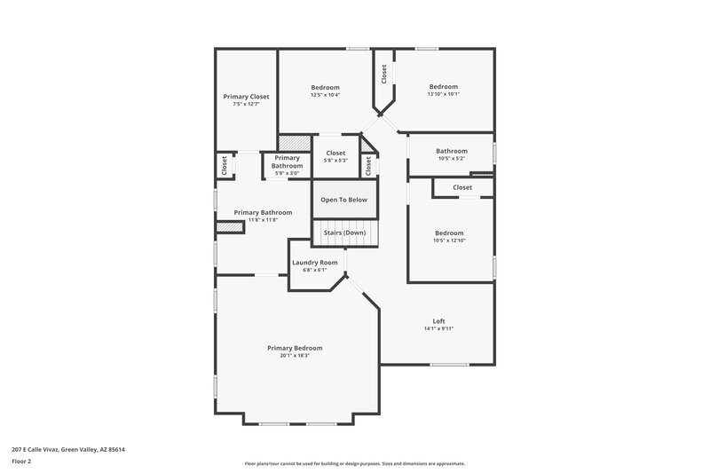 1,795/Mo, 207 E Calle Vivaz Green Valley, AZ 85614 Floor Plan View 2
