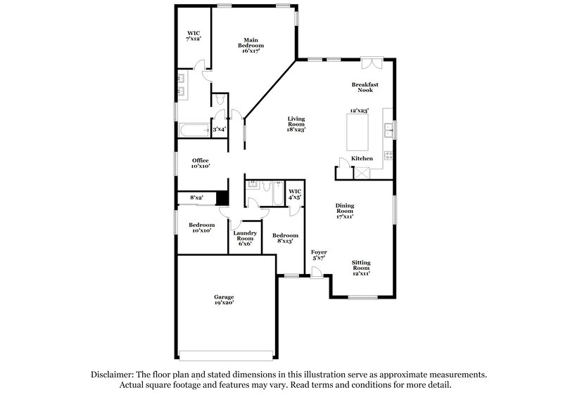 2,100/Mo, 10833 S Camino San Clemente Vail, AZ 85641 Floor Plan View