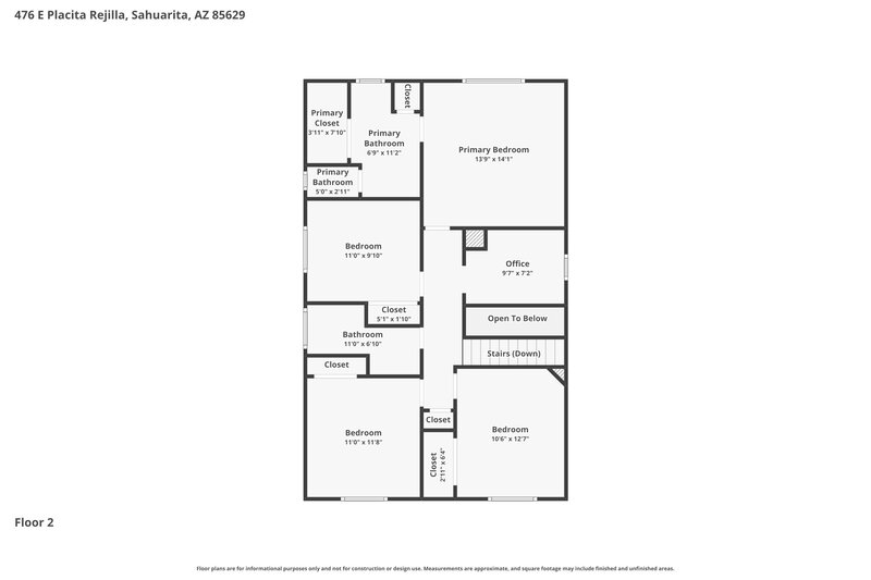 1,920/Mo, 476 E Placita Rejilla Sahuarita, AZ 85629 Floor Plan View
