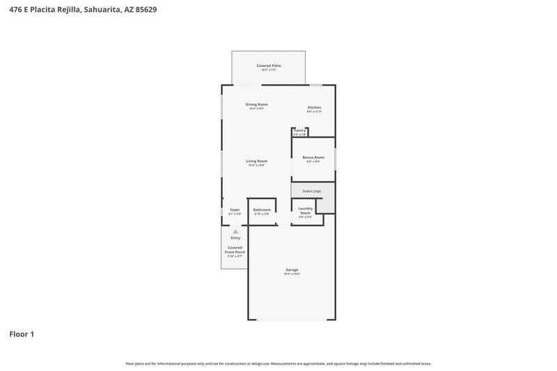 1,920/Mo, 476 E Placita Rejilla Sahuarita, AZ 85629 Floor Plan View 2
