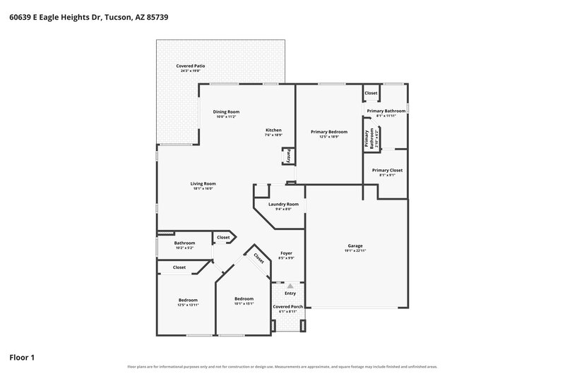 1,880/Mo, 60639 E Eagle Heights Dr SADDLEBROOKE, AZ 85739 Floor Plan View