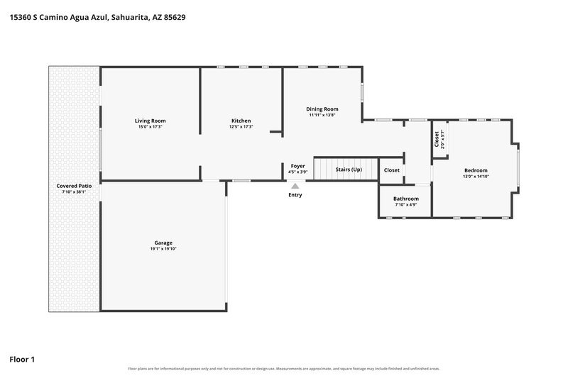 2,600/Mo, 15360 S Camino Agua Azul Sahuarita, AZ 85629 Floor Plan View