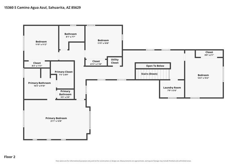 2,600/Mo, 15360 S Camino Agua Azul Sahuarita, AZ 85629 Floor Plan View 2