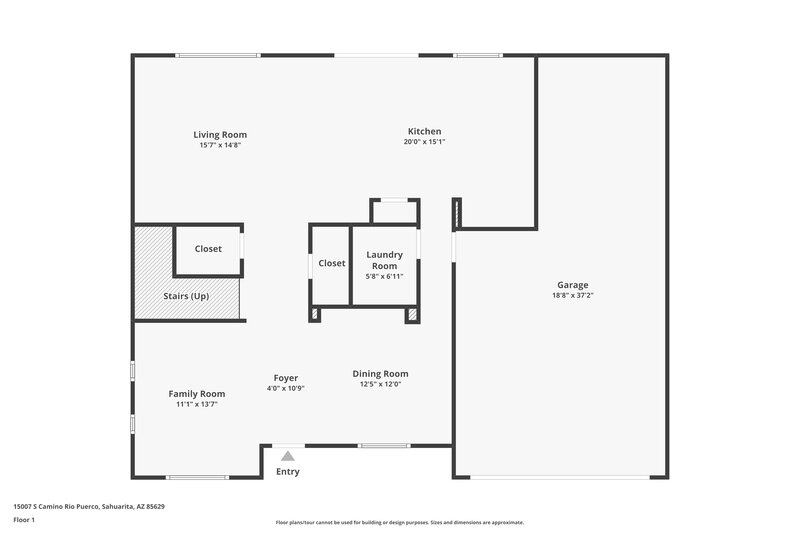 1,825/Mo, 15007 S Camino Rio Puerco Sahuarita, AZ 85629 Floor Plan View