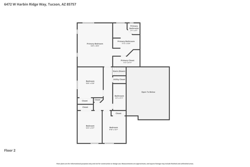 2,405/Mo, 6472 W Harbin Ridge Way Tucson, AZ 85757 Floorplan View 2