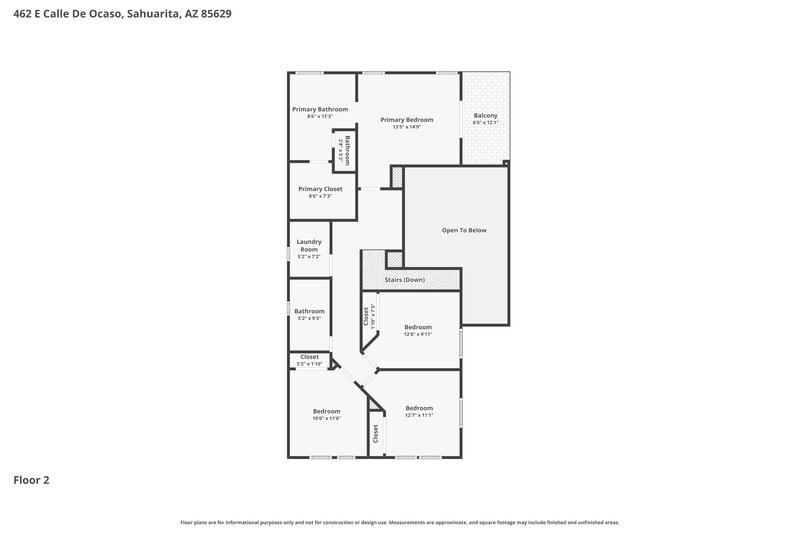 1,990/Mo, 462 E Calle de Ocaso Sahuarita, AZ 85629 Floor Plan View 2
