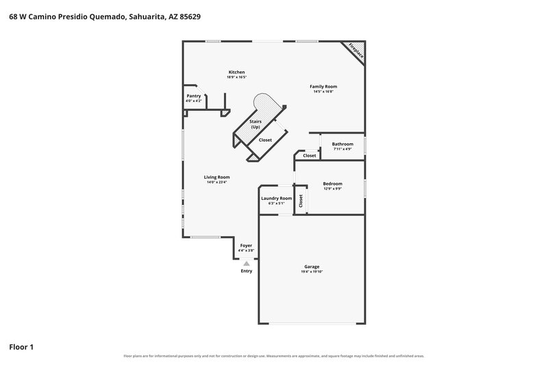 2,355/Mo, 68 W Camino Presidio Quemado Sahuarita, AZ 85629 Floor Plan View