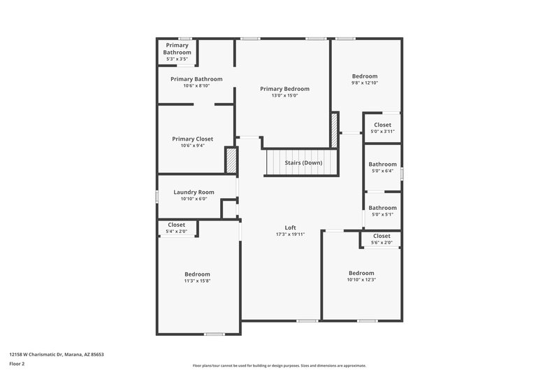 2,085/Mo, 12158 W Charismatic Drive Marana, AZ 85653 Floor Plan View