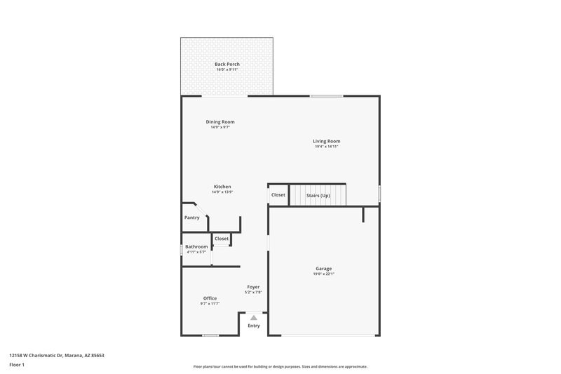 2,085/Mo, 12158 W Charismatic Drive Marana, AZ 85653 Floor Plan View 2