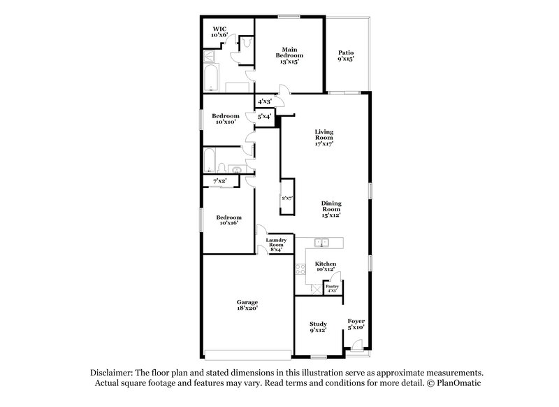 2,520/Mo, 8231 W Razorbill Dr Tucson, AZ 85757 Floor Plan View