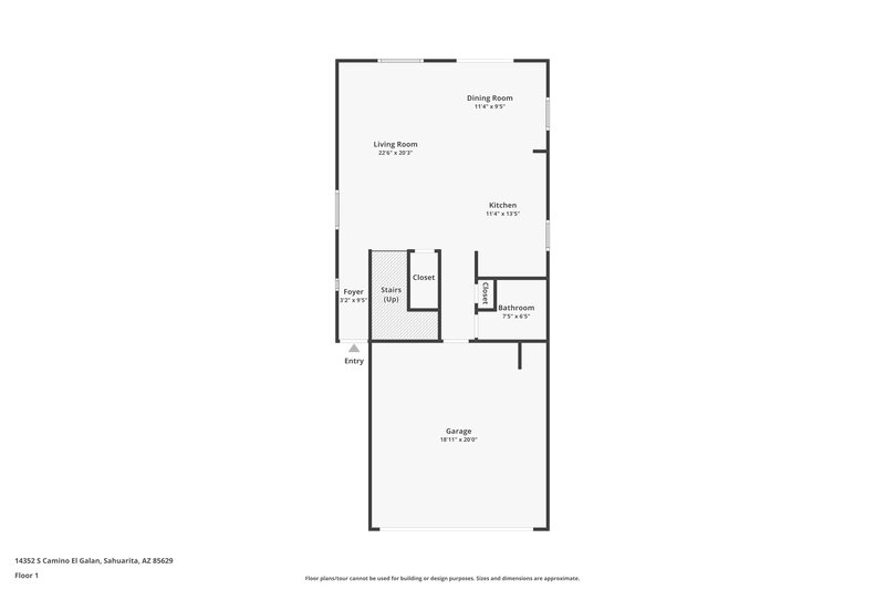 1,605/Mo, 14352 S Camino El Galan Sahuarita, AZ 85629 Floor Plan View