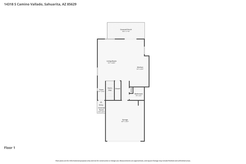 1,885/Mo, 14318 S Camino Vallado Sahuarita, AZ 85629 Floor Plan View
