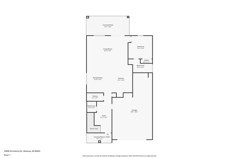 2,500/Mo, 10696 W Embrey Dr Marana, AZ 85653 Floorplan View